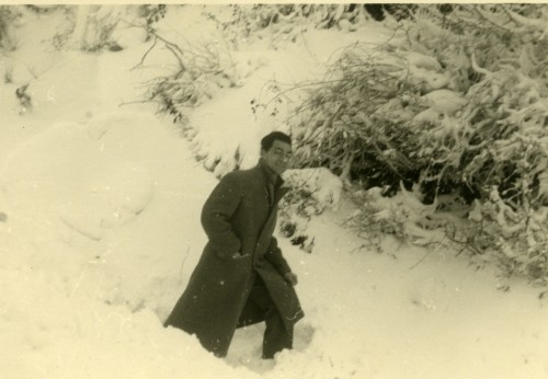 Angelo Rocchi con la neve