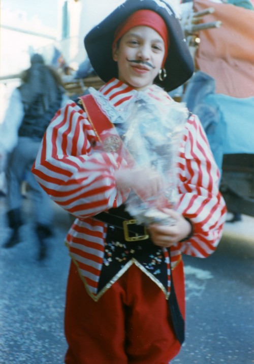 Valerio Grassi travestito da pirata a carnevale